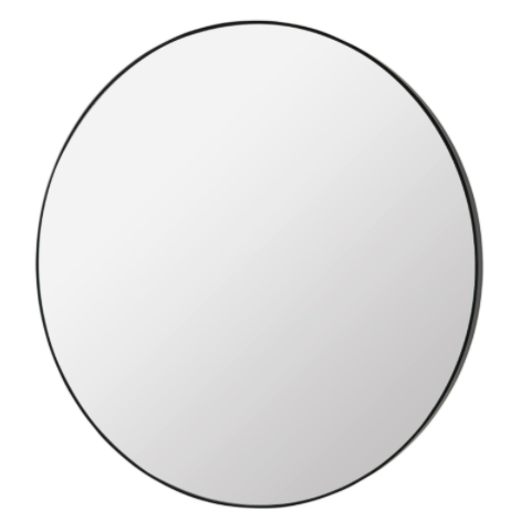 Broste round mirror with black wooden frame 80cm
