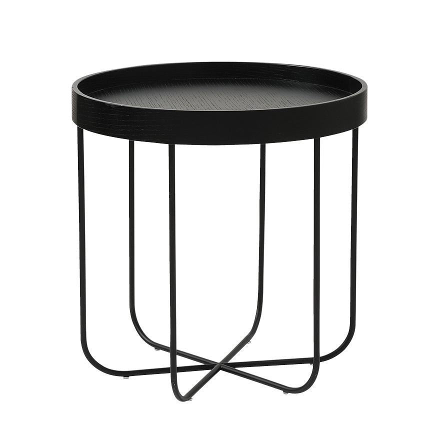 Segment plywood side table black 45cm