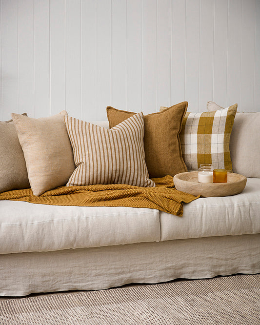 Flaxmill linen cushion cover pecan 50cm