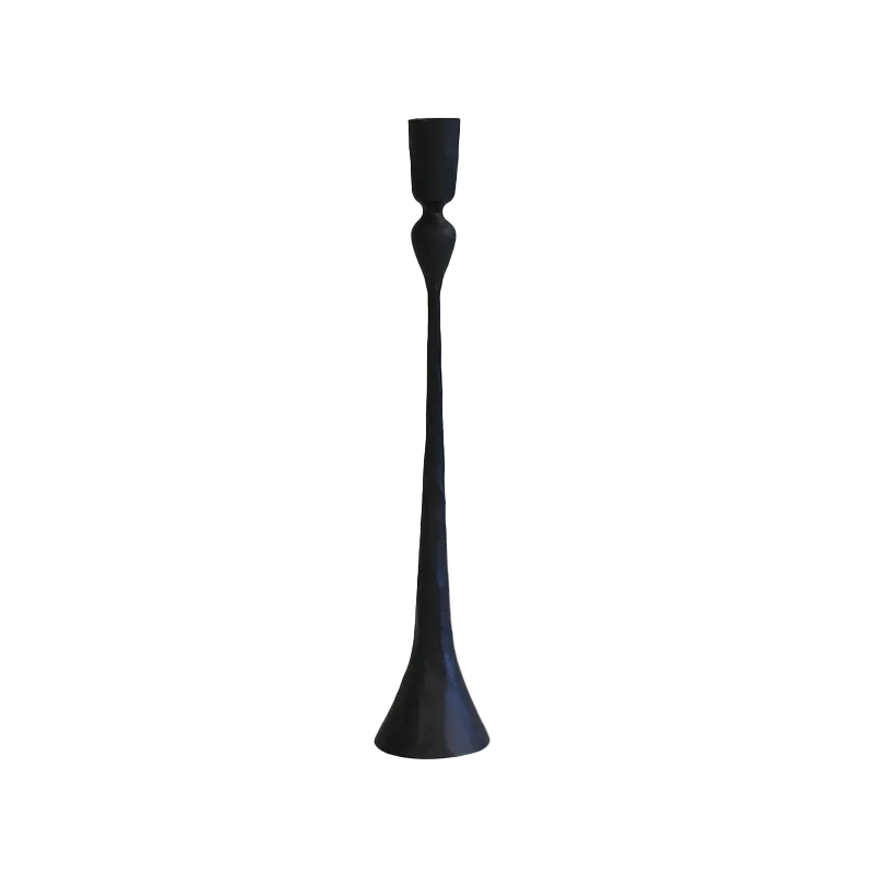 Fluted hand forged candlestick 35cm high