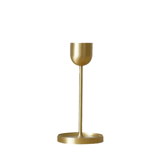 Fountain column candle holder brass