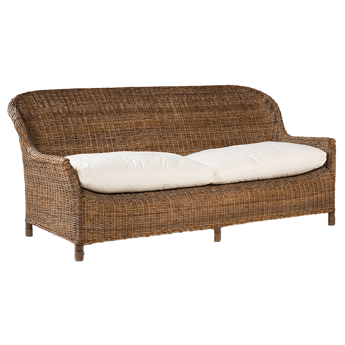 Dark rattan gable sofa