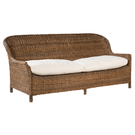 Dark rattan gable sofa