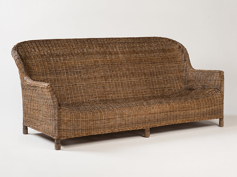 Dark rattan gable sofa