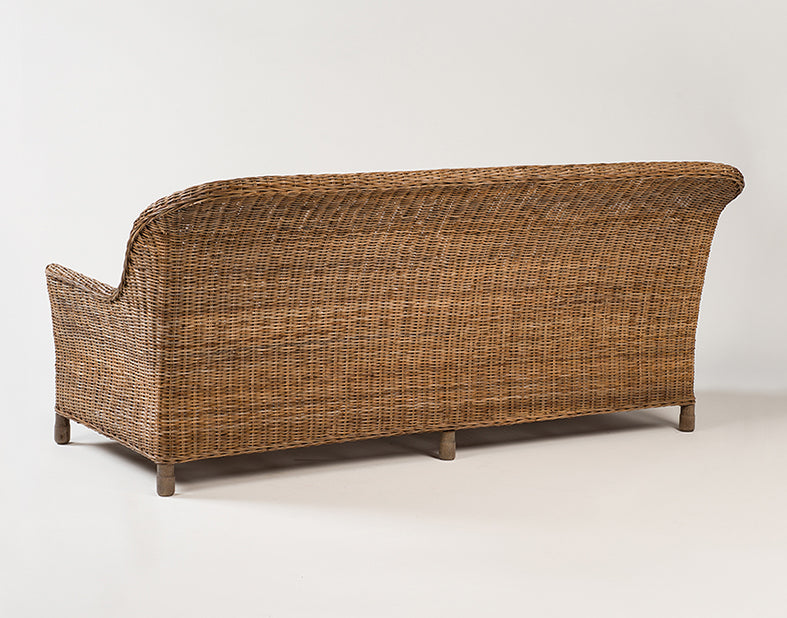 Dark rattan gable sofa