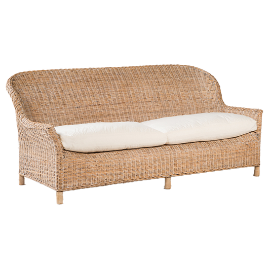 Rattan Gable Sofa Whitewash