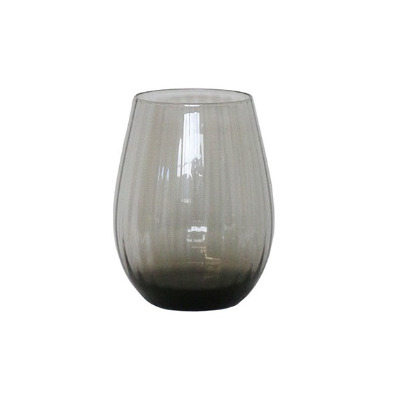 Smokey grey ribbed tumbler