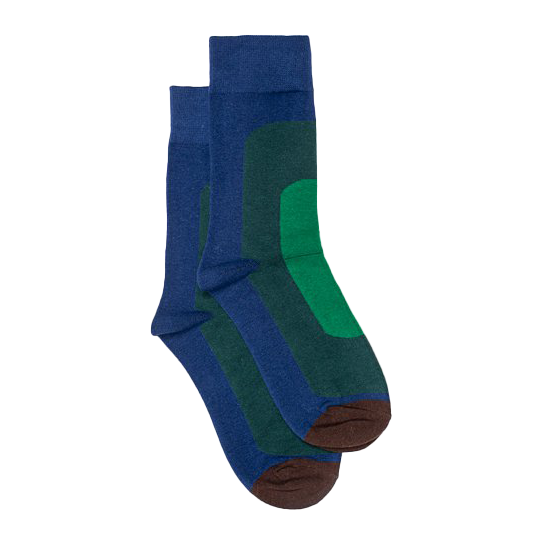 Green & blue panel socks