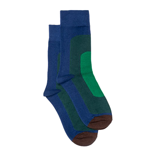 Green & blue panel socks