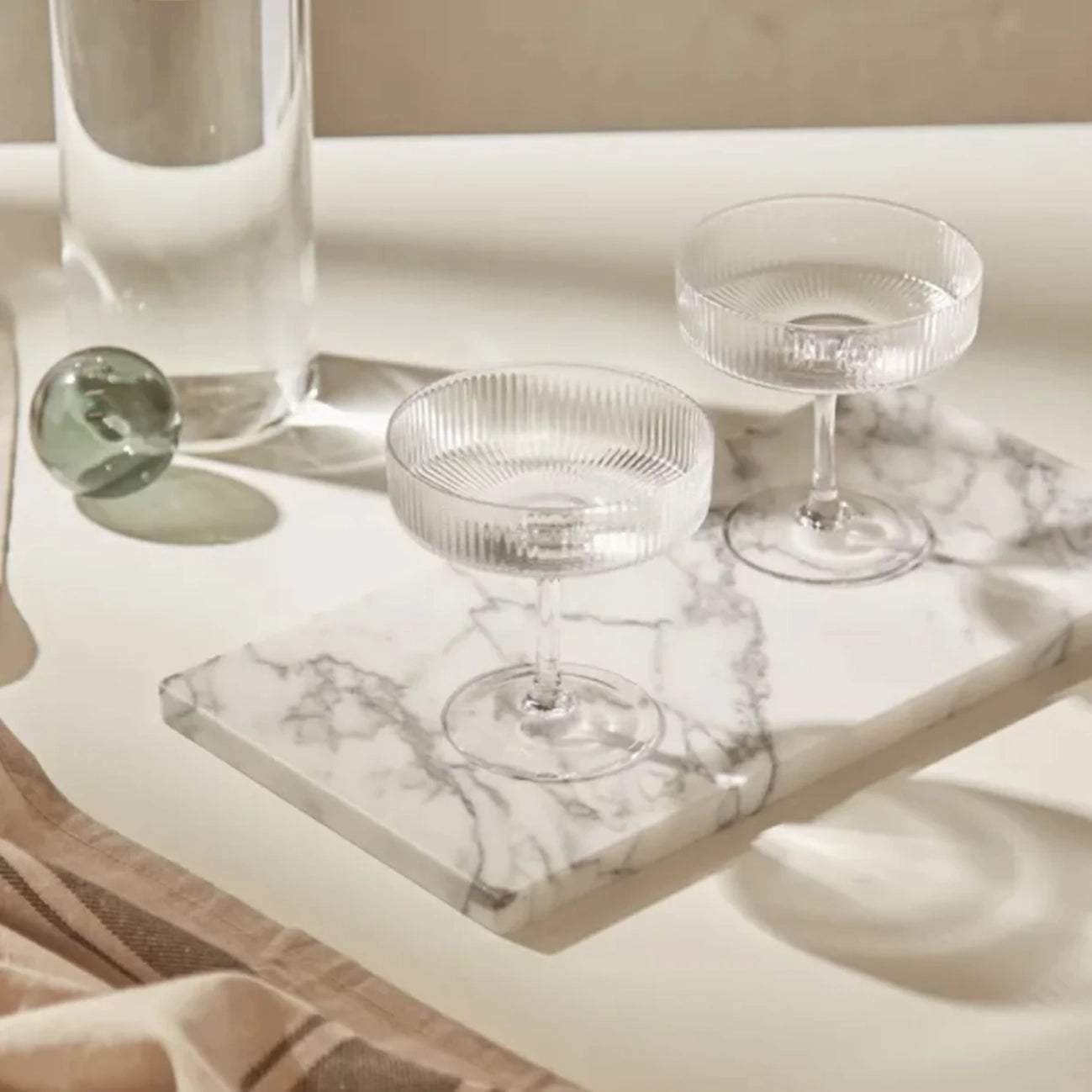 Ripple champagne saucers set of 2