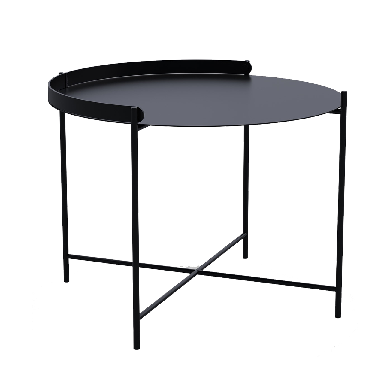 Outdoor tray table 62cm black
