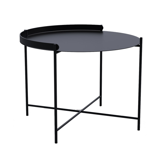 Outdoor tray table 62cm black