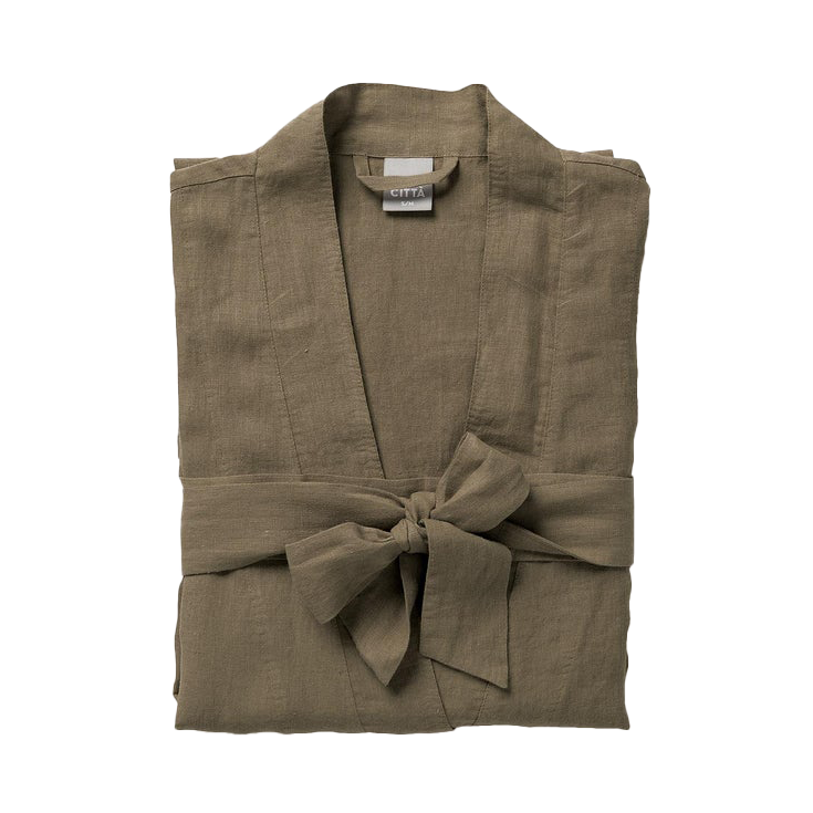 Women's linen dressing gown ivy