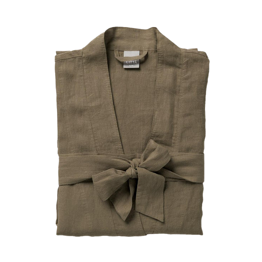 Women's linen dressing gown ivy
