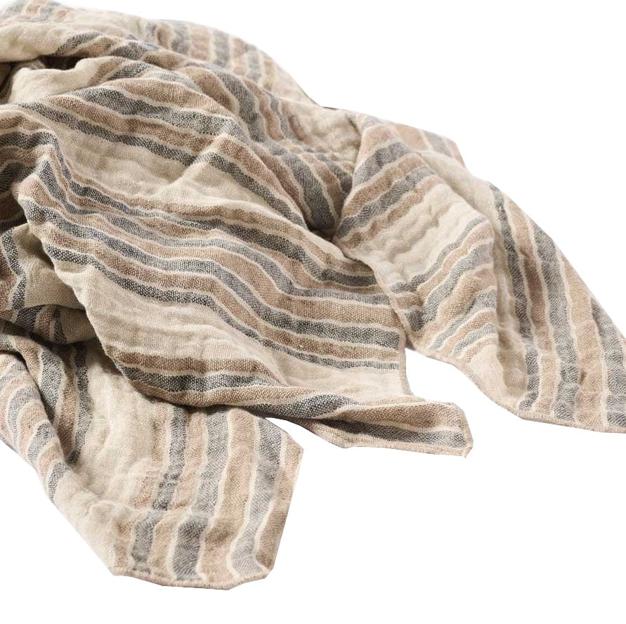 Jeo linen cotton stripe throw 150 x 200cm
