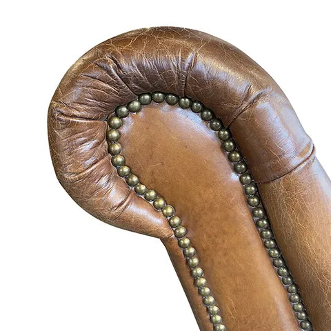 Antique leather armchair brown