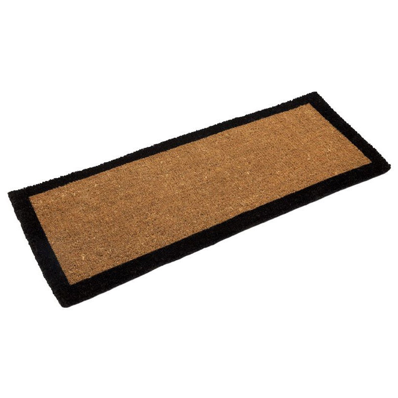 Long coir door mat with black border 120cm