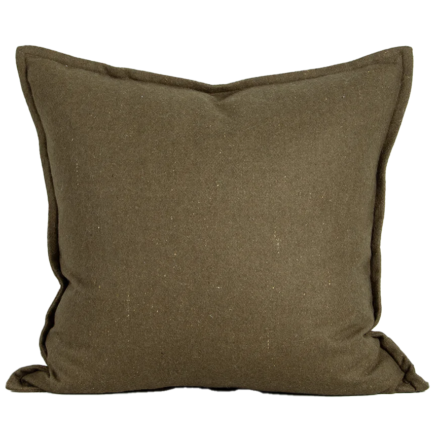 Maximus wool blend cushion cover khaki 55cm