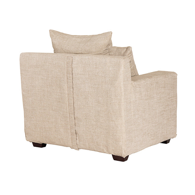 Melba slip cover linen armchair salt & pepper