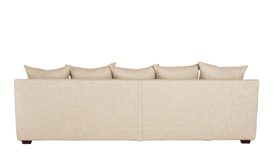 Melba slip cover linen sofa with chaise salt & pepper