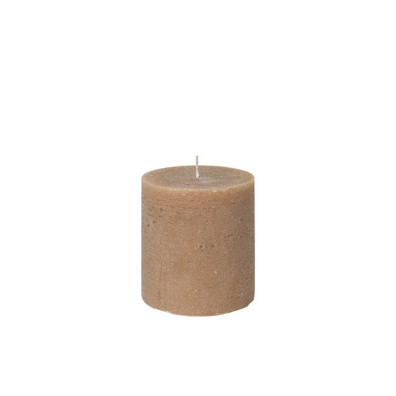 Broste rustic pillar candle mocca 11cm high