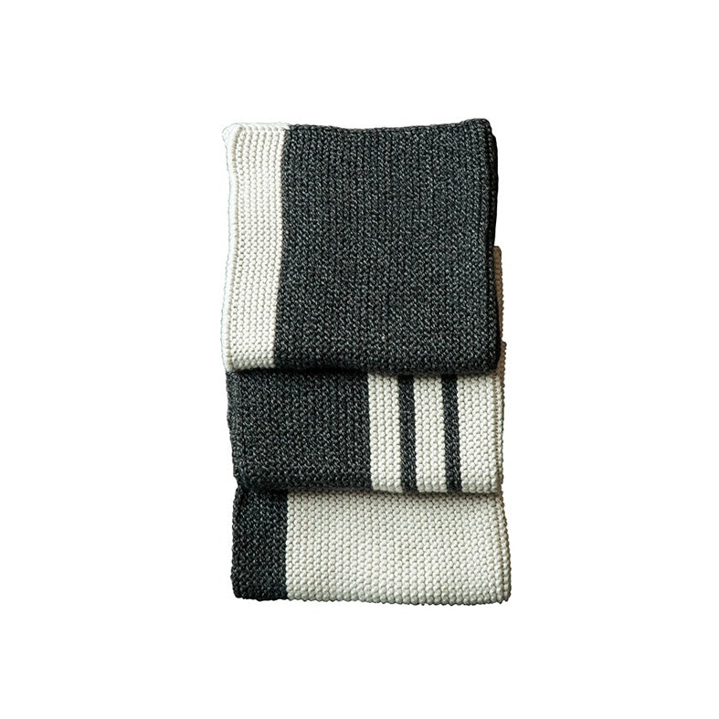 Set of 3 knitted cloths two tone