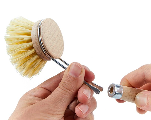 Dish brush replacement head wooden
