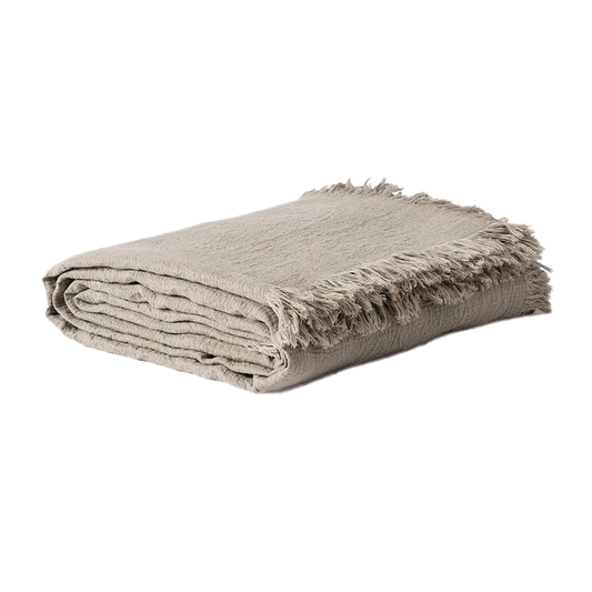 Resort linen bedspread puddle