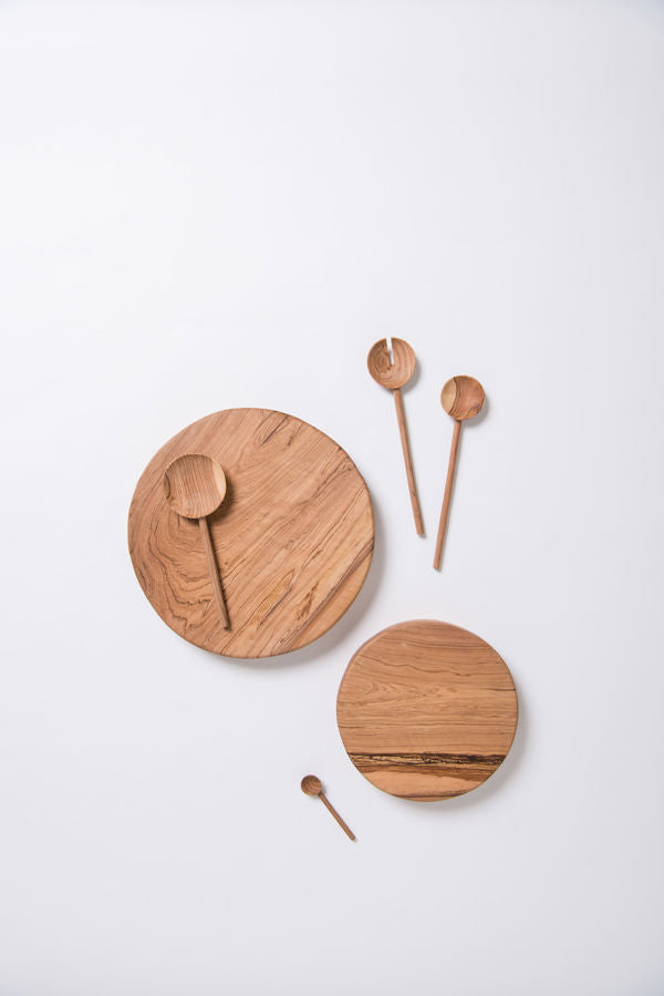 Olive wood salad servers