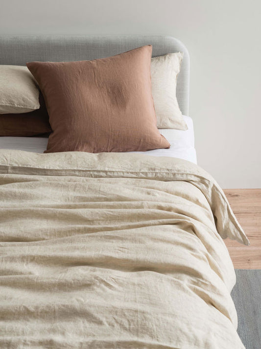 Pair of Linen Chambray Pillowcases Oatmeal