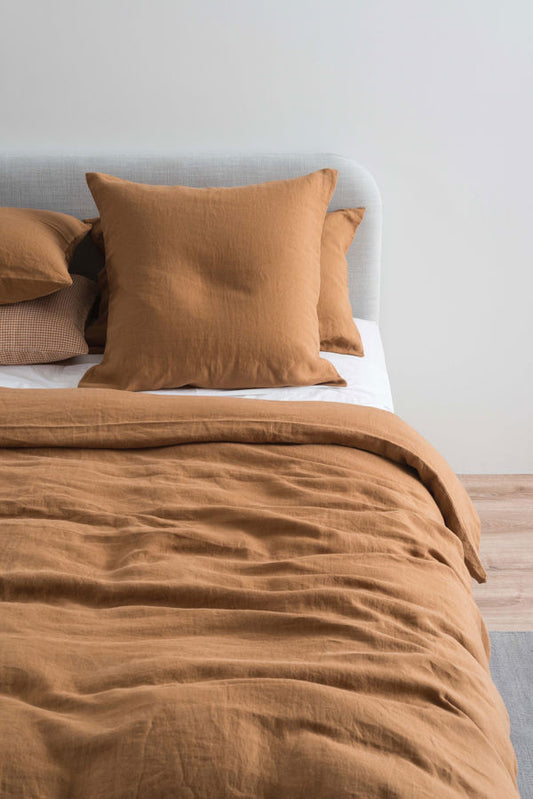 Linen duvet cover toast