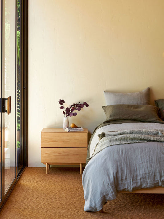 Linen duvet cover puddle