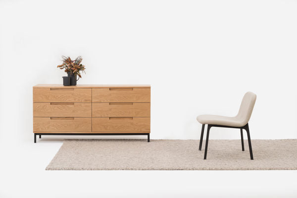 Minimalist oak bureau lowboy