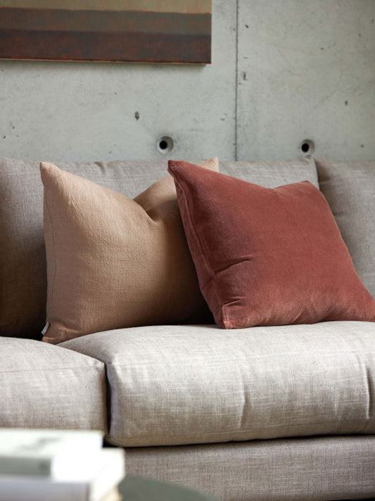 Linen cotton cushion cover walnut 45 x 55cm