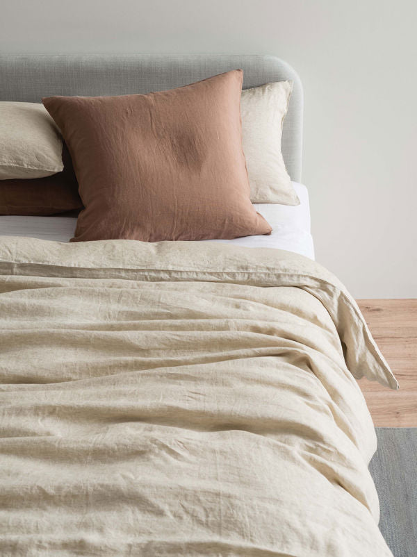 Linen chambray duvet cover oatmeal