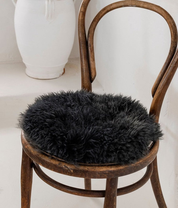 Shaggy NZ wool seat cover round