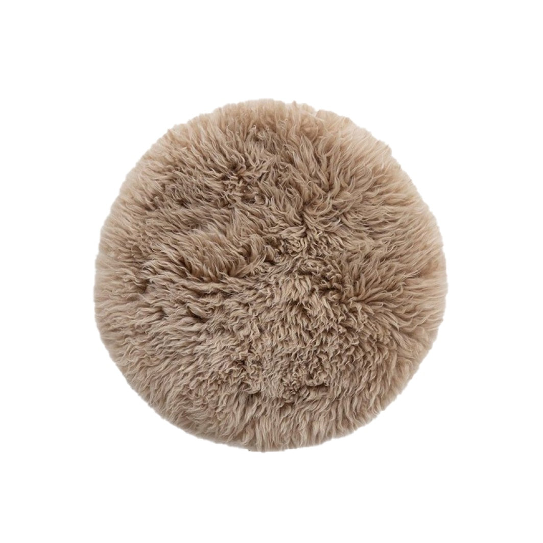 Shaggy NZ wool seat cover round