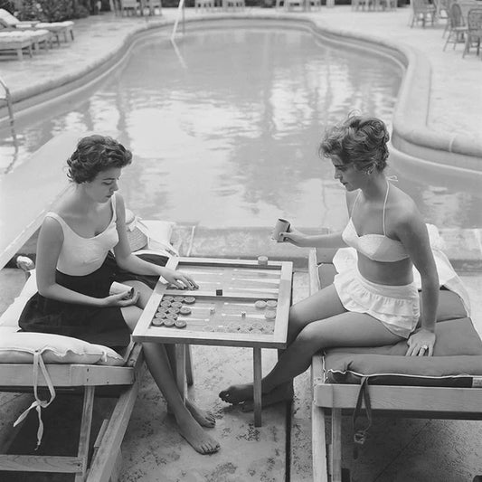 Slim Aarons 'Backgammon by the Pool' photographic print