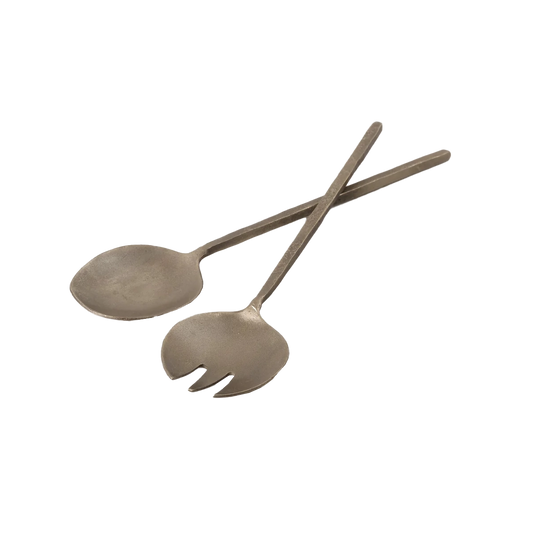 Handmade mini salad servers 20cm brass