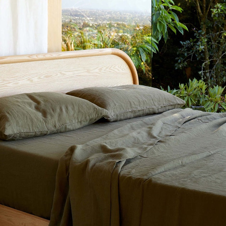 Pair of linen pillowcases ivy