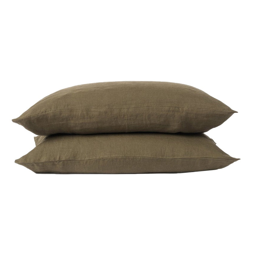 Pair of linen pillowcases ivy