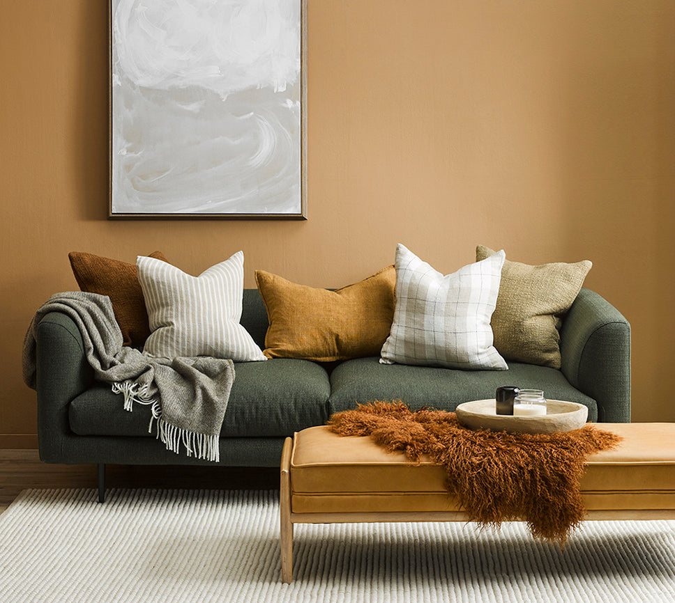 Willis linen cushion cover nougat/ivory 50cm