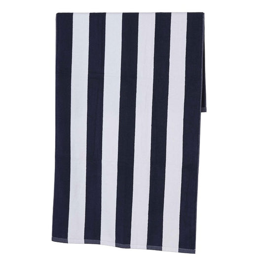 Stripe beach towel navy