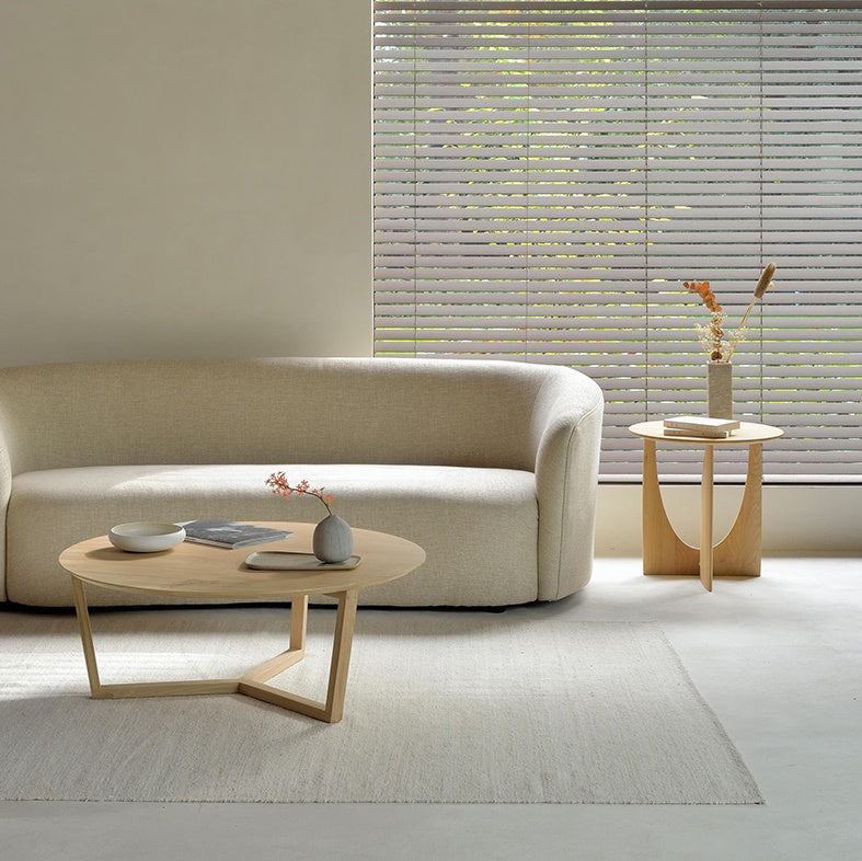 Oak tripod coffee table natural 96cm