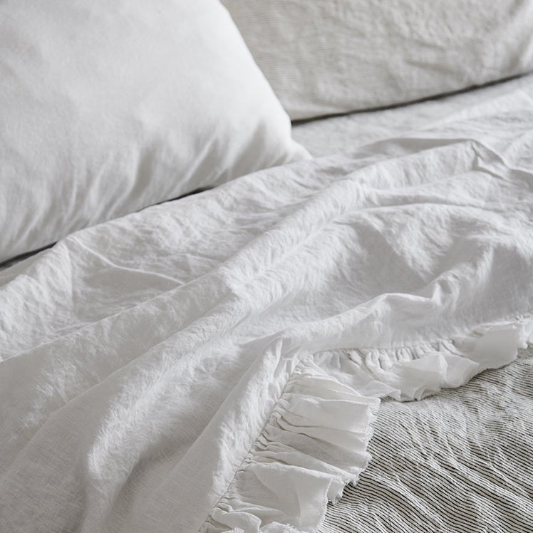 SOW white linen fitted sheet