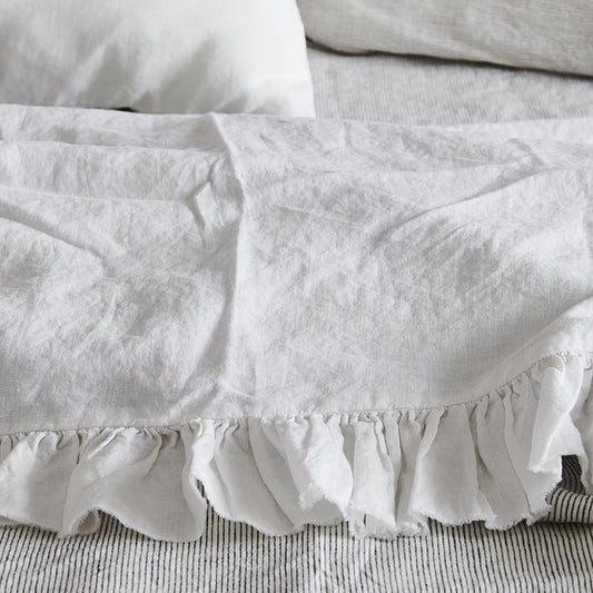 SOW white linen fitted sheet