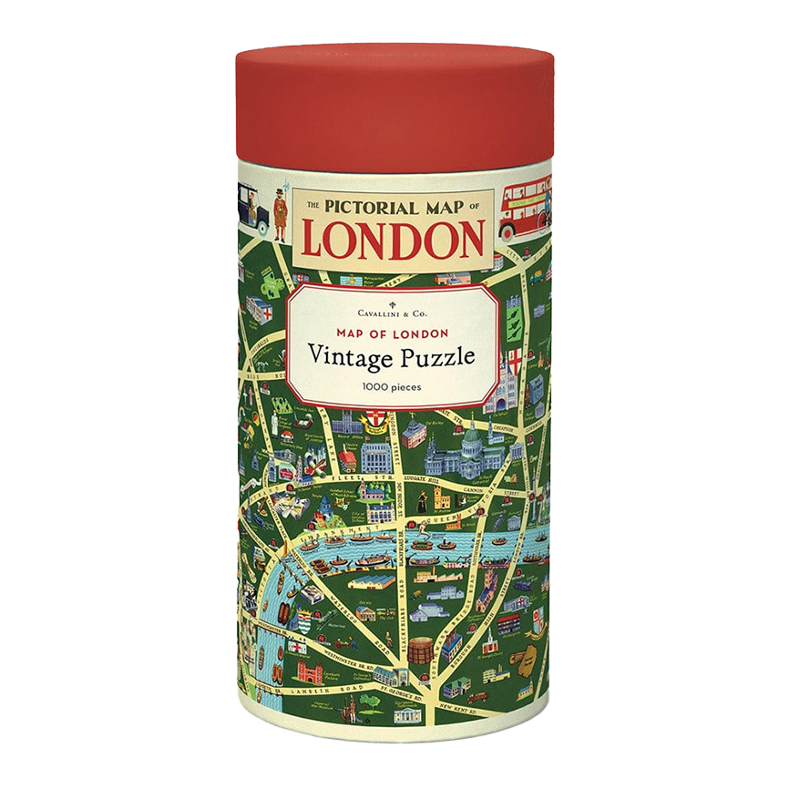 1000-piece vintage jigsaw puzzle map of London