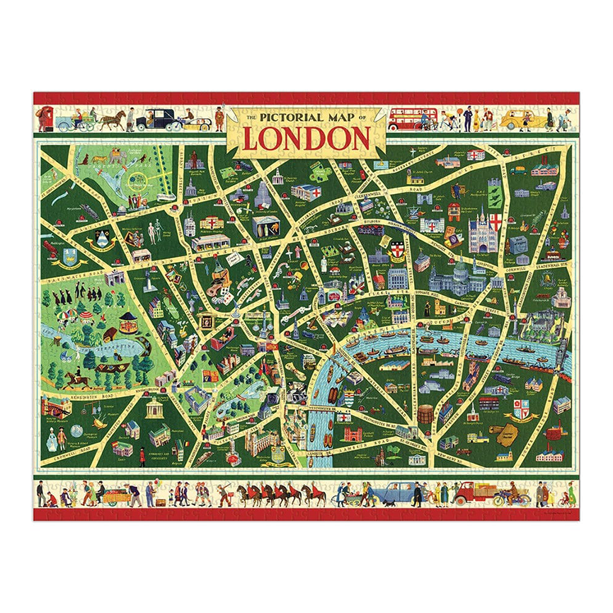 1000-piece vintage jigsaw puzzle map of London