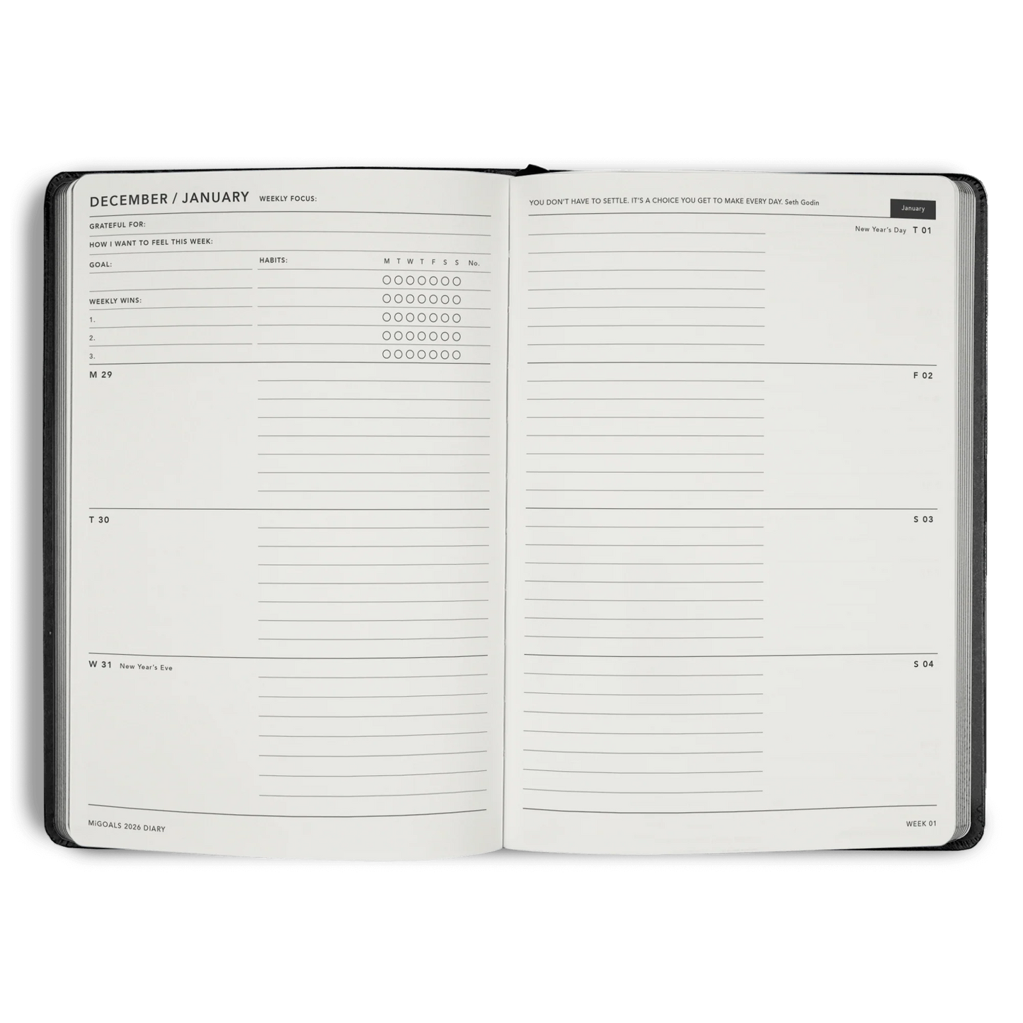 2026 Get Shit Done diary weekly spread A5