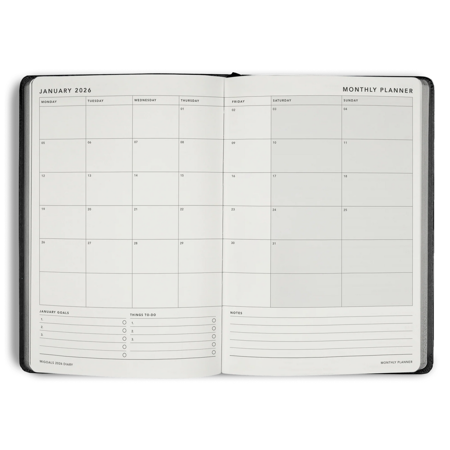 2026 Get Shit Done diary weekly spread A5